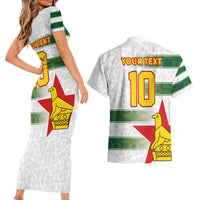 Custom Zimbabwe Rugby The Champions 2025 Couples Matching Short Sleeve Bodycon Dress and Hawaiian Shirt Warriors Sable Antelope - Wonder Print Shop