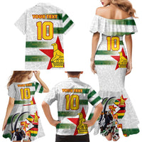 Custom Zimbabwe Rugby The Champions 2025 Family Matching Mermaid Dress and Hawaiian Shirt Warriors Sable Antelope - Wonder Print Shop