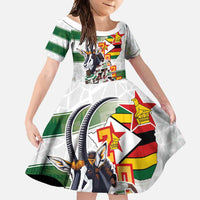 Custom Zimbabwe Rugby The Champions 2025 Family Matching Off Shoulder Maxi Dress and Hawaiian Shirt Warriors Sable Antelope - Wonder Print Shop