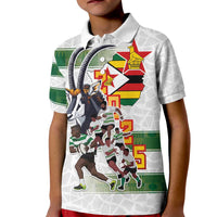 Custom Zimbabwe Rugby The Champions 2025 Kid Polo Shirt Warriors Sable Antelope - Wonder Print Shop