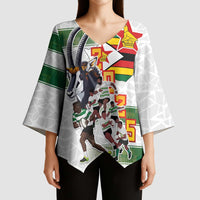 Custom Zimbabwe Rugby The Champions 2025 Kimono Sleeve Blouse Warriors Sable Antelope - Wonder Print Shop