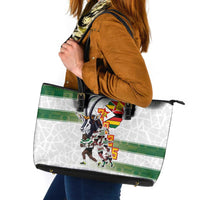 Zimbabwe Rugby The Champions 2025 Leather Tote Bag Warriors Sable Antelope - Wonder Print Shop