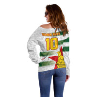 Custom Zimbabwe Rugby The Champions 2025 Off Shoulder Sweater Warriors Sable Antelope - Wonder Print Shop