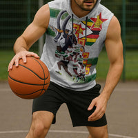 Custom Zimbabwe Rugby The Champions 2025 Sleeveless Hoodie Warriors Sable Antelope - Wonder Print Shop