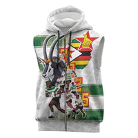 Custom Zimbabwe Rugby The Champions 2025 Sleeveless Zip Hoodie Warriors Sable Antelope - Wonder Print Shop