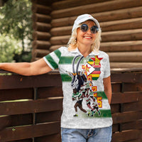 Custom Zimbabwe Rugby The Champions 2025 Women Polo Shirt Warriors Sable Antelope - Wonder Print Shop