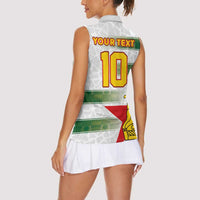 Custom Zimbabwe Rugby The Champions 2025 Women Sleeveless Polo Shirt Warriors Sable Antelope - Wonder Print Shop