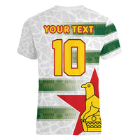 Custom Zimbabwe Rugby The Champions 2025 Women V-Neck T-Shirt Warriors Sable Antelope - Wonder Print Shop