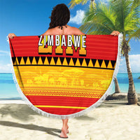 Zimbabwe Cricket Beach Blanket African Heritage Stripes Style - Wonder Print Shop