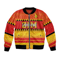 Custom Zimbabwe Cricket Bomber Jacket African Heritage Stripes Style - Wonder Print Shop