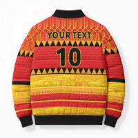 Custom Zimbabwe Cricket Bomber Puffer Jacket African Heritage Stripes Style - Wonder Print Shop