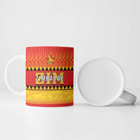 Custom Zimbabwe Cricket Ceramic Mug African Heritage Stripes Style - Wonder Print Shop