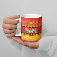 Custom Zimbabwe Cricket Ceramic Mug African Heritage Stripes Style - Wonder Print Shop