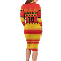 Custom Zimbabwe Cricket Family Matching Long Sleeve Bodycon Dress and Hawaiian Shirt African Heritage Stripes Style - Wonder Print Shop