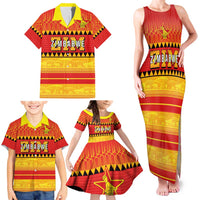 Custom Zimbabwe Cricket Family Matching Tank Maxi Dress and Hawaiian Shirt African Heritage Stripes Style - Wonder Print Shop