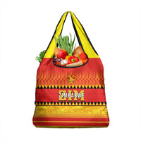 Zimbabwe Cricket Grocery Bag African Heritage Stripes Style - Wonder Print Shop
