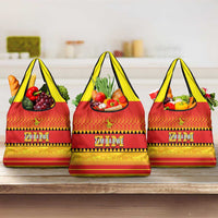 Zimbabwe Cricket Grocery Bag African Heritage Stripes Style - Wonder Print Shop