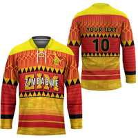 Custom Zimbabwe Cricket Hockey Jersey African Heritage Stripes Style - Wonder Print Shop