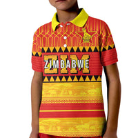 Custom Zimbabwe Cricket Kid Polo Shirt African Heritage Stripes Style - Wonder Print Shop