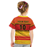 Custom Zimbabwe Cricket Kid T Shirt African Heritage Stripes Style - Wonder Print Shop