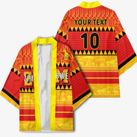 Custom Zimbabwe Cricket Kimono African Heritage Stripes Style - Wonder Print Shop