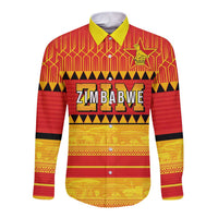 Custom Zimbabwe Cricket Long Sleeve Button Shirt African Heritage Stripes Style - Wonder Print Shop