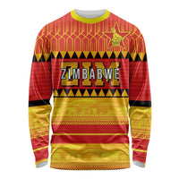 Custom Zimbabwe Cricket Long Sleeve Shirt African Heritage Stripes Style - Wonder Print Shop