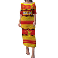 Custom Zimbabwe Cricket Puletasi African Heritage Stripes Style - Wonder Print Shop