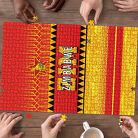 Zimbabwe Cricket Puzzle African Heritage Stripes Style - Wonder Print Shop
