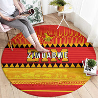 Zimbabwe Cricket Round Carpet African Heritage Stripes Style - Wonder Print Shop
