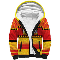Custom Zimbabwe Cricket Sherpa Hoodie African Heritage Stripes Style - Wonder Print Shop