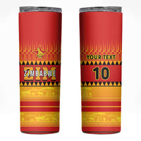 Custom Zimbabwe Cricket Skinny Tumbler African Heritage Stripes Style - Wonder Print Shop