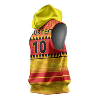 Custom Zimbabwe Cricket Sleeveless Hoodie African Heritage Stripes Style - Wonder Print Shop