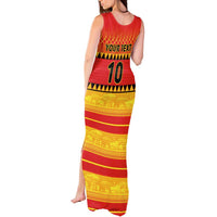 Custom Zimbabwe Cricket Tank Maxi Dress African Heritage Stripes Style - Wonder Print Shop