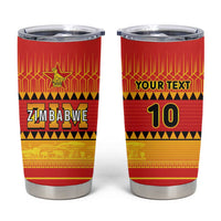 Custom Zimbabwe Cricket Tumbler Cup African Heritage Stripes Style - Wonder Print Shop