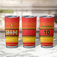 Custom Zimbabwe Cricket Tumbler Cup African Heritage Stripes Style - Wonder Print Shop