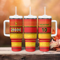 Custom Zimbabwe Cricket Tumbler With Handle African Heritage Stripes Style - Wonder Print Shop