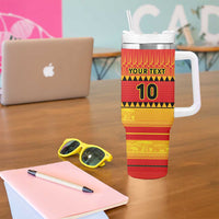 Custom Zimbabwe Cricket Tumbler With Handle African Heritage Stripes Style - Wonder Print Shop