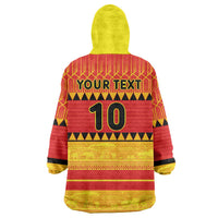 Custom Zimbabwe Cricket Wearable Blanket Hoodie African Heritage Stripes Style - Wonder Print Shop