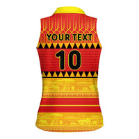 Custom Zimbabwe Cricket Women Sleeveless Polo Shirt African Heritage Stripes Style - Wonder Print Shop