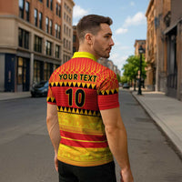 Custom Zimbabwe Cricket Zipper Polo Shirt African Heritage Stripes Style - Wonder Print Shop