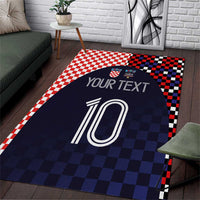 Custom Croatia Football Go Checkered Ones Area Rug