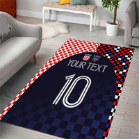Custom Croatia Football Go Checkered Ones Area Rug