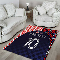 Custom Croatia Football Go Checkered Ones Area Rug