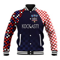 Custom Croatia Football Go Checkered Ones Baseball Jacket