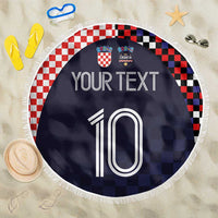Custom Croatia Football Go Checkered Ones Beach Blanket