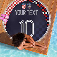 Custom Croatia Football Go Checkered Ones Beach Blanket