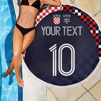 Custom Croatia Football Go Checkered Ones Beach Blanket