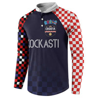 Custom Croatia Football Go Checkered Ones Button Sweatshirt