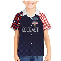 Custom Croatia Football Go Checkered Ones Family Matching Mermaid Dress and Hawaiian Shirt
